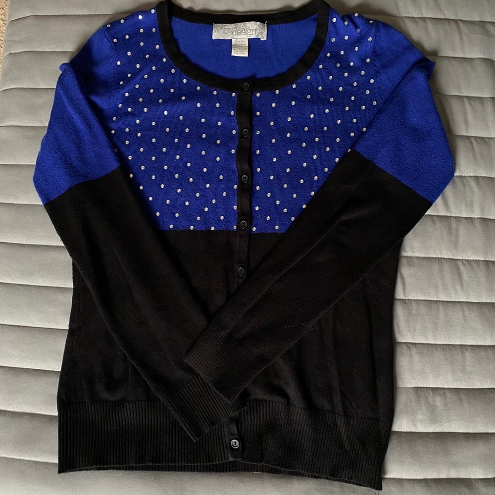 Rhinestone Colorblock Cardigan
